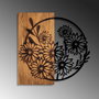 Wallity Flowers 1 Escultura de pared en nogal y negro